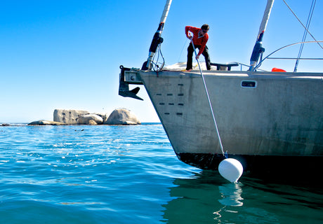 Polyform US mooring buoy being retrieved from boat in South Africa