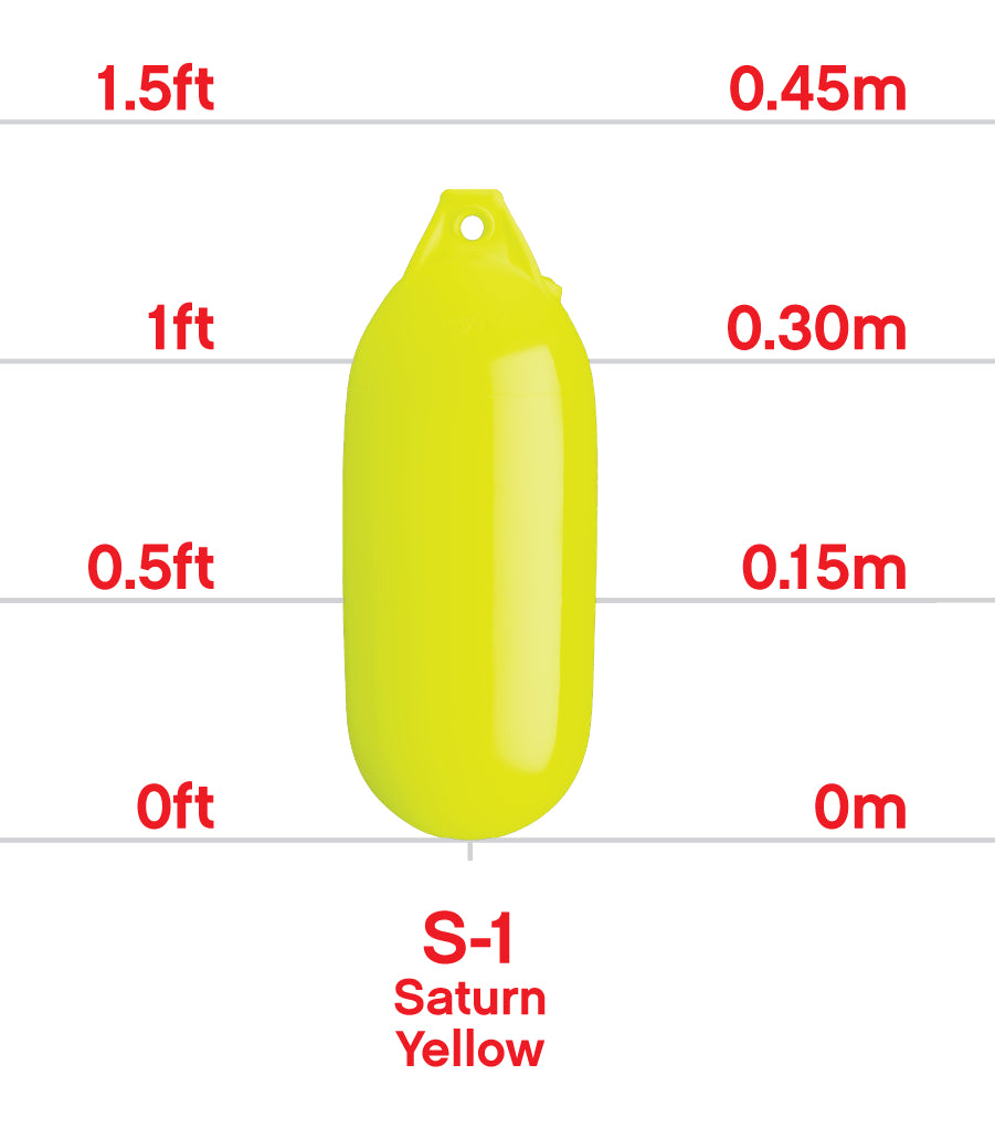chart showing size of Polyform US S-Series buoy and boat fender