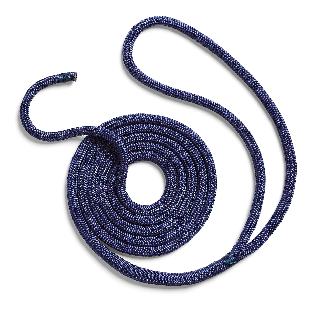 Polyform US boat fender line, spliced eye, whiplocked double braid nylon, six feet long, quarter inch diameter, navy