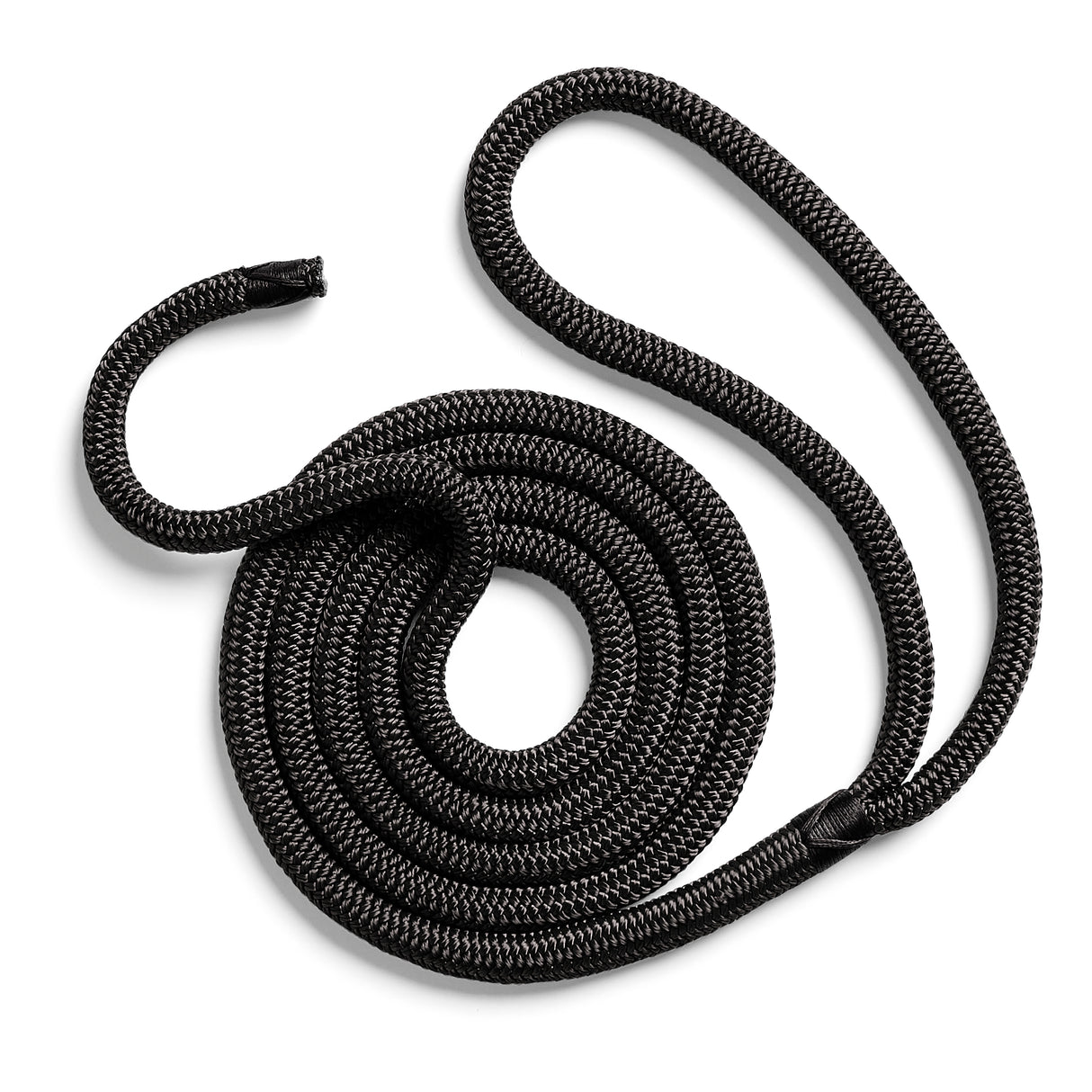 Polyform US boat fender line, spliced eye, whiplocked double braid nylon, six feet long, three eighths inch diameter, black