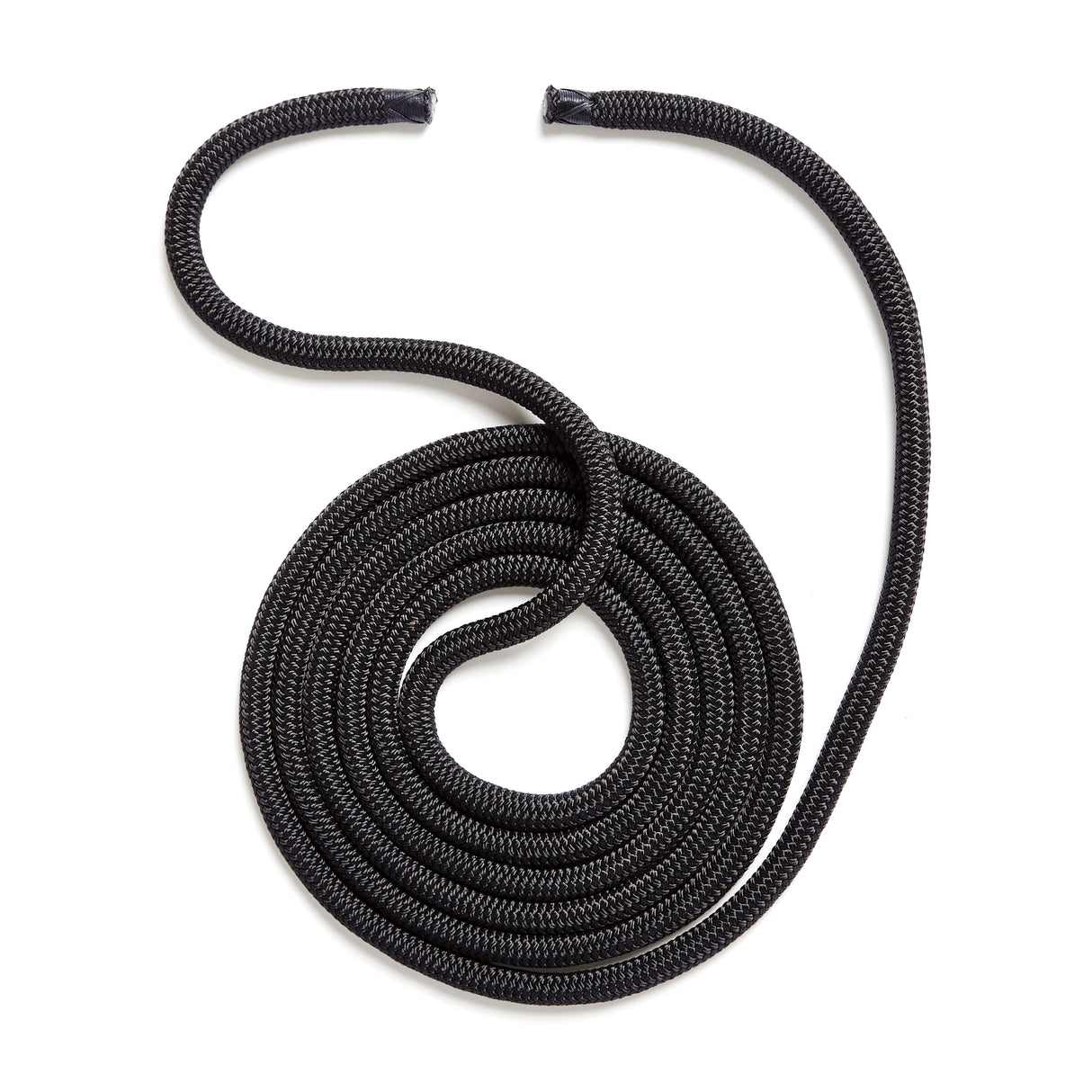 Polyform US boat fender line, whiplocked double braid nylon, twelve feet long, half inch diameter, black