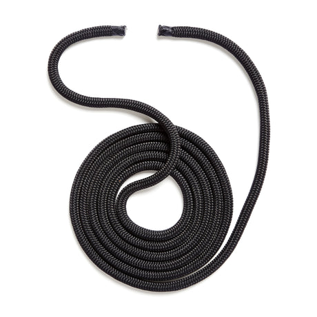 Polyform US boat fender line, whiplocked double braid nylon, twelve feet long, half inch diameter, black
