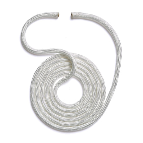 Polyform US boat fender line, whiplocked double braid nylon, twelve feet long, half inch diameter, white