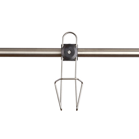 Stainless steel, rail mounted cup holder