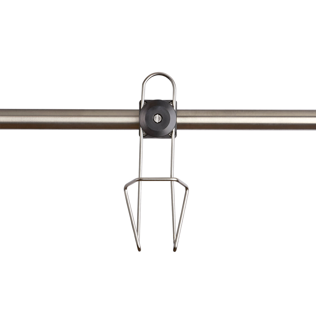 Stainless steel, rail mounted cup holder