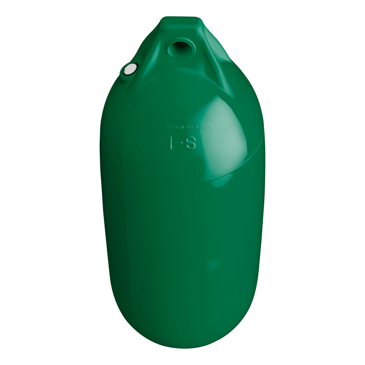 Small buoy and boat fender, Polyform S-1 Forest Green angled shot