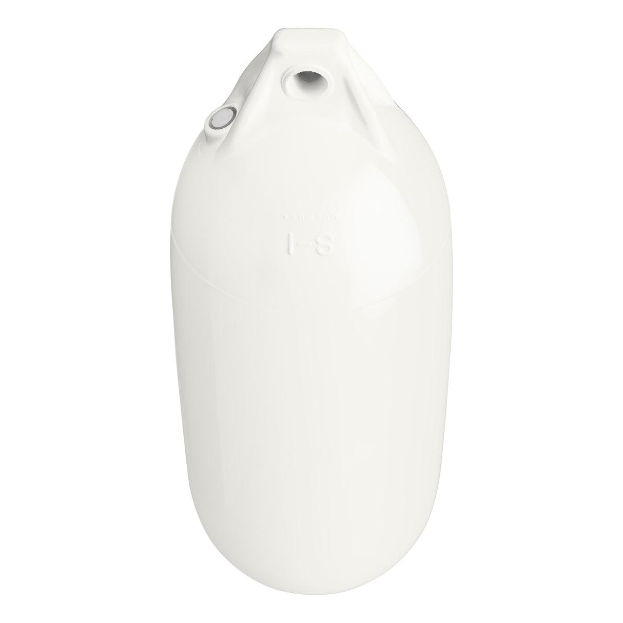 Small buoy and boat fender, Polyform S-1 White angled shot