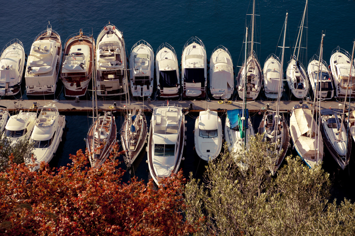 View of marina in Monaco with Polyform US Polyguard dock moulding