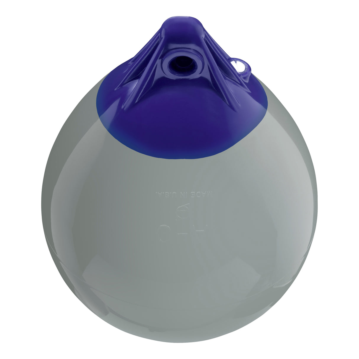 Grey inflatable buoy, Polyform A-0 angled shot