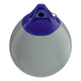 Grey inflatable buoy, Polyform A-0 angled shot
