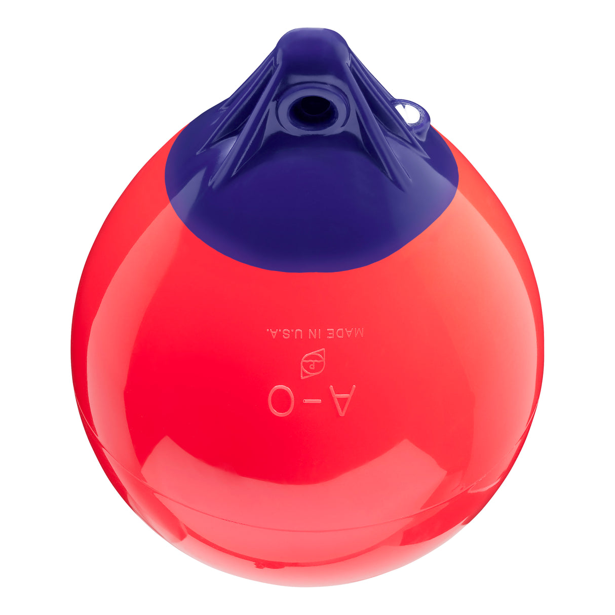 Red inflatable buoy, Polyform A-0 angled shot