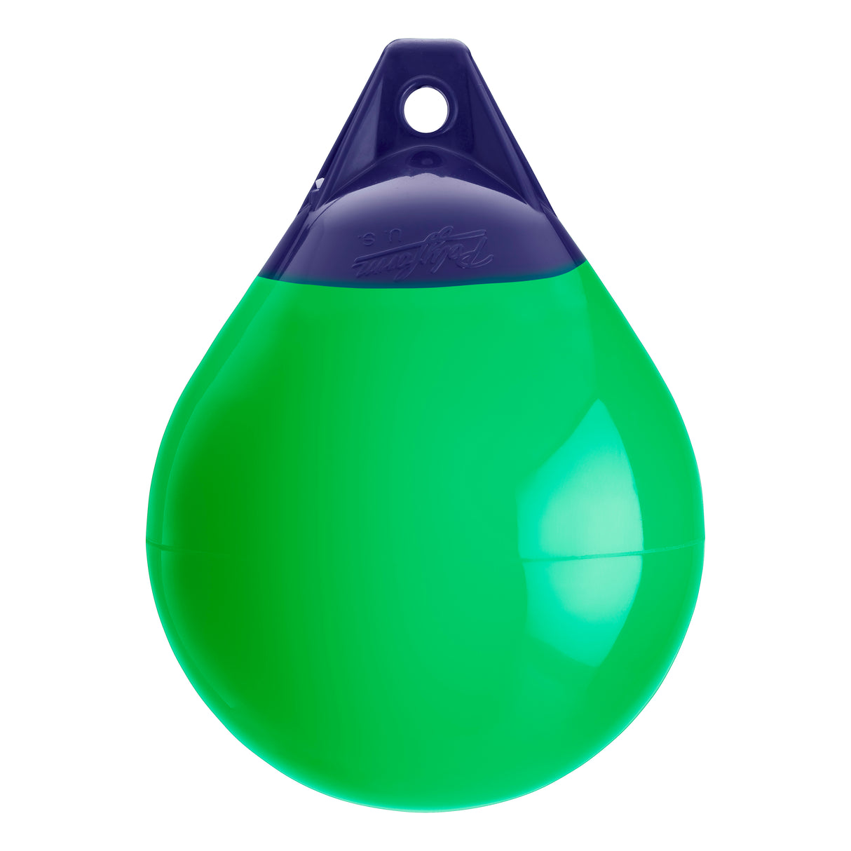 Green inflatable buoy, Polyform A-2