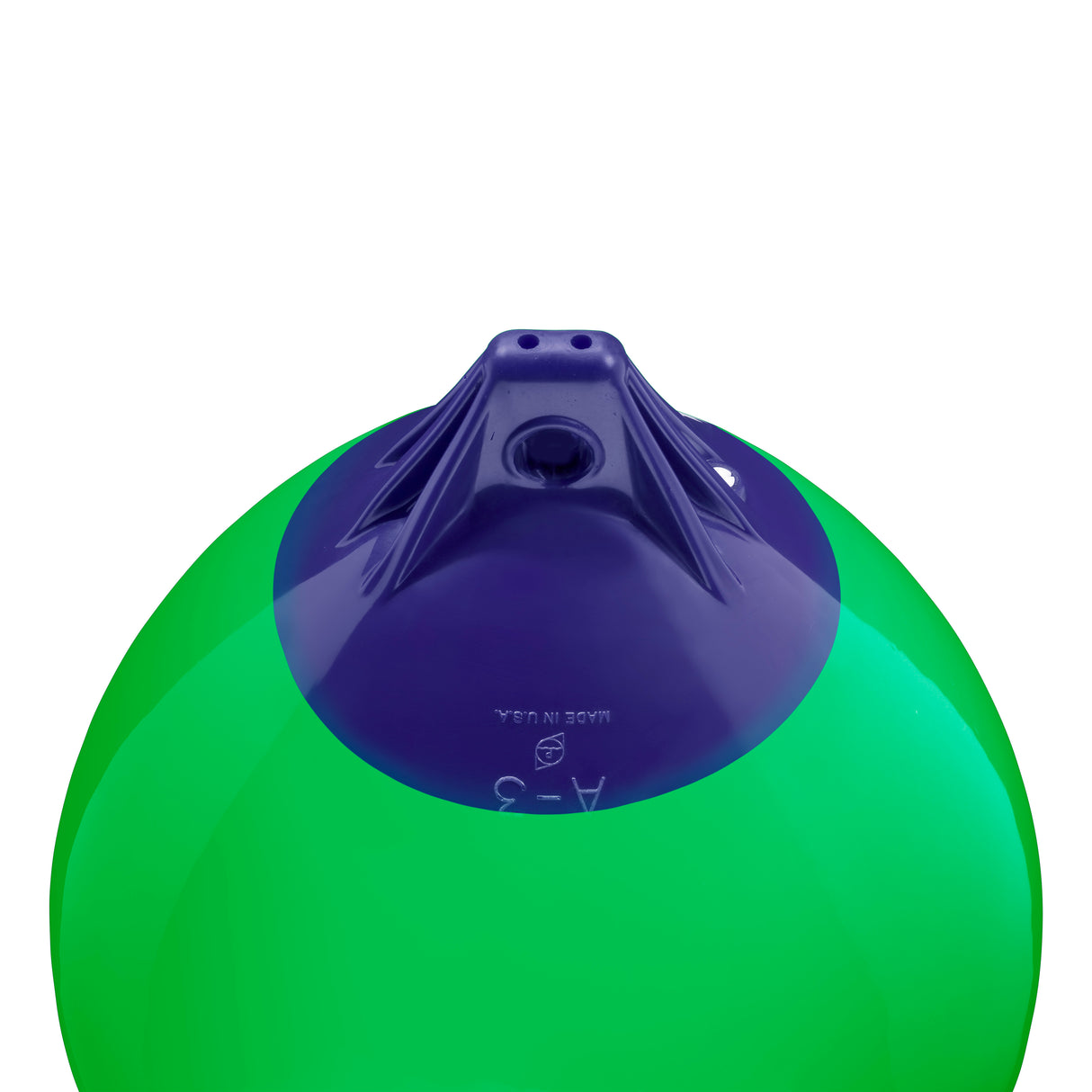 Green inflatable buoy, Polyform A-3 angled shot