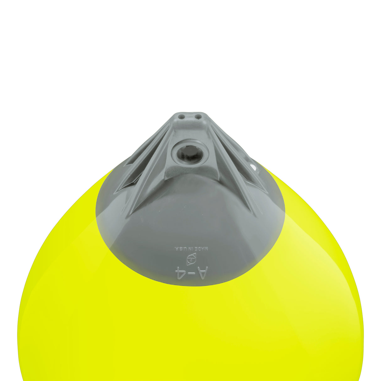 Saturn Yellow buoy with Grey-Top, Polyform A-4 angled shot
