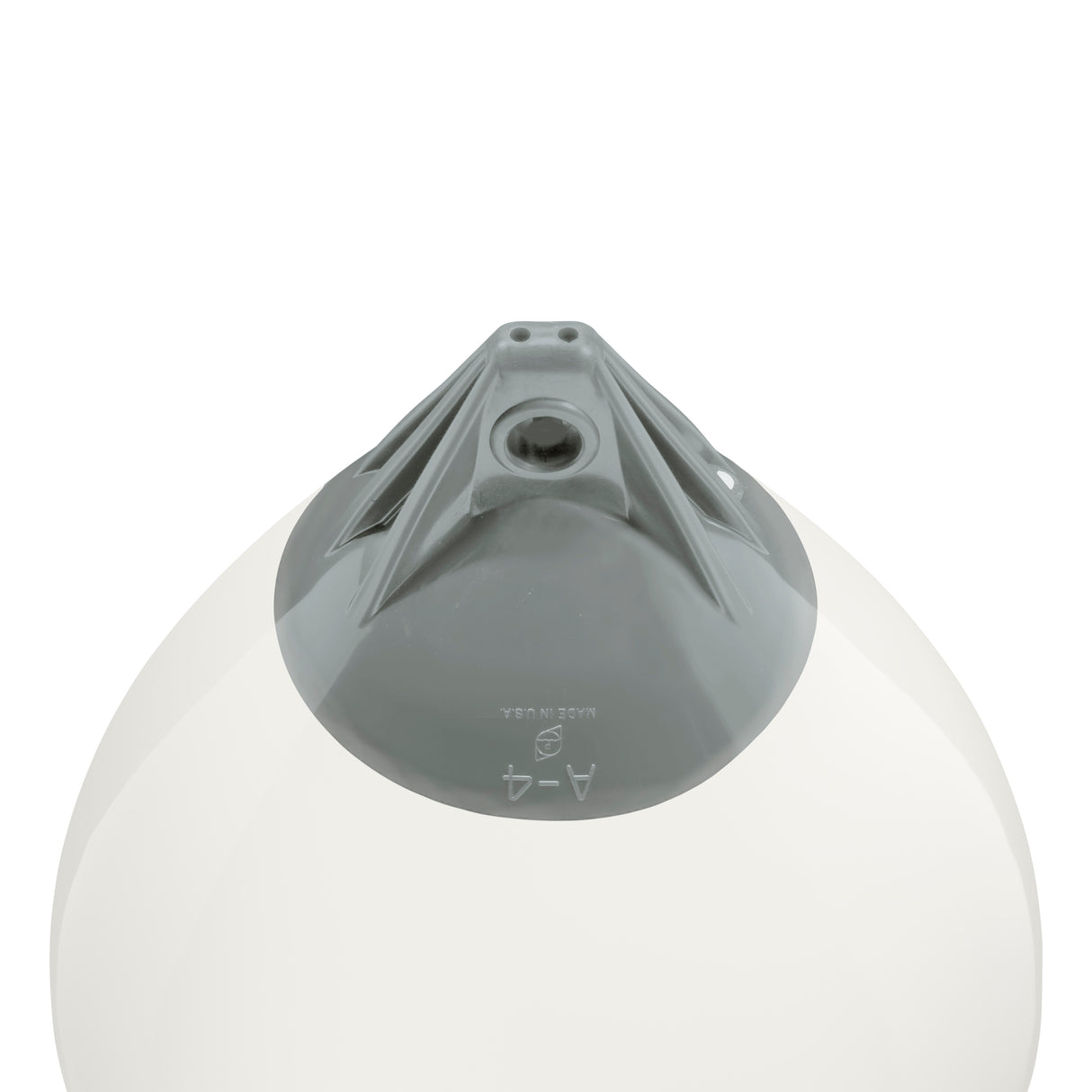 White buoy with Grey-Top, Polyform A-4 angled shot