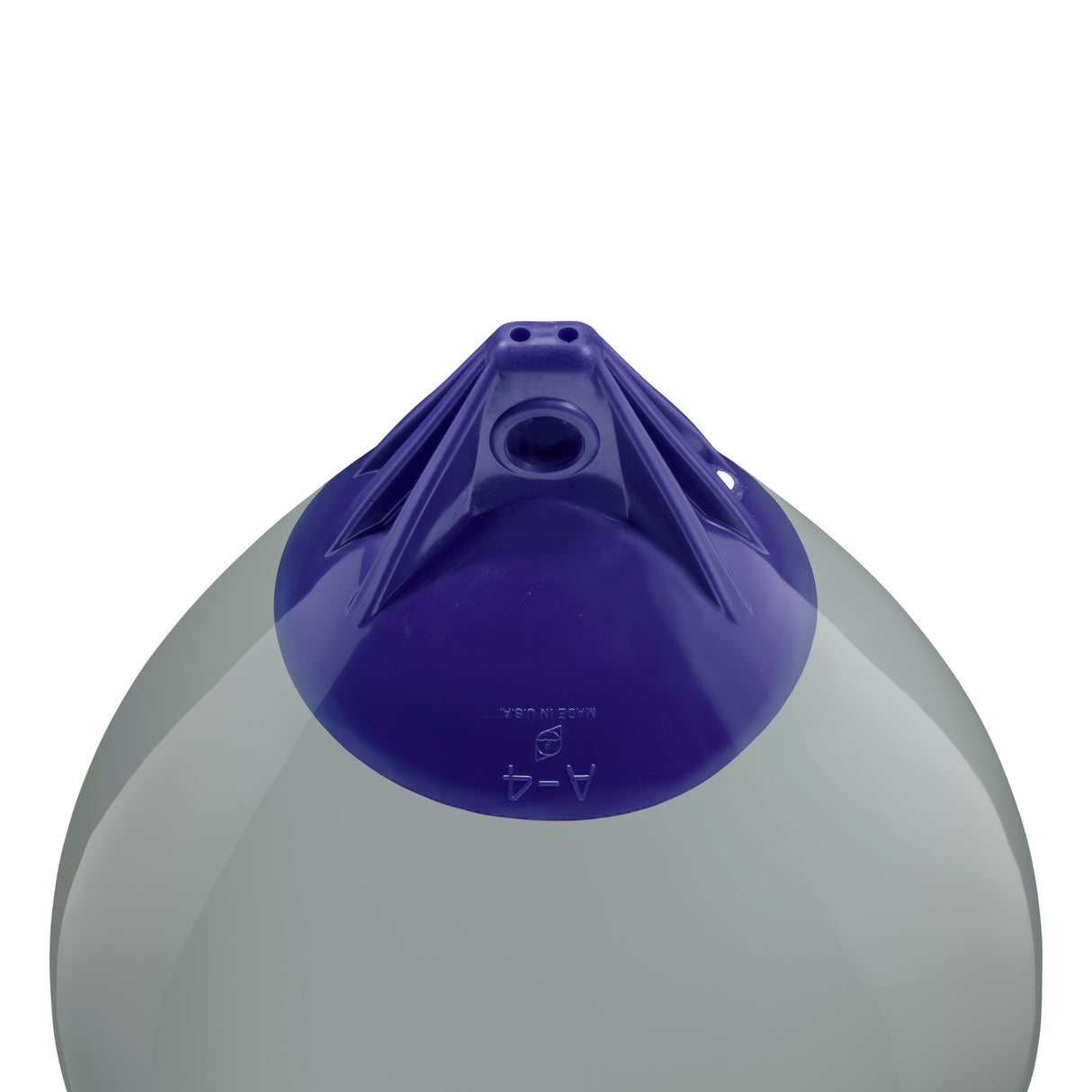 Grey inflatable buoy, Polyform A-4 angled shot