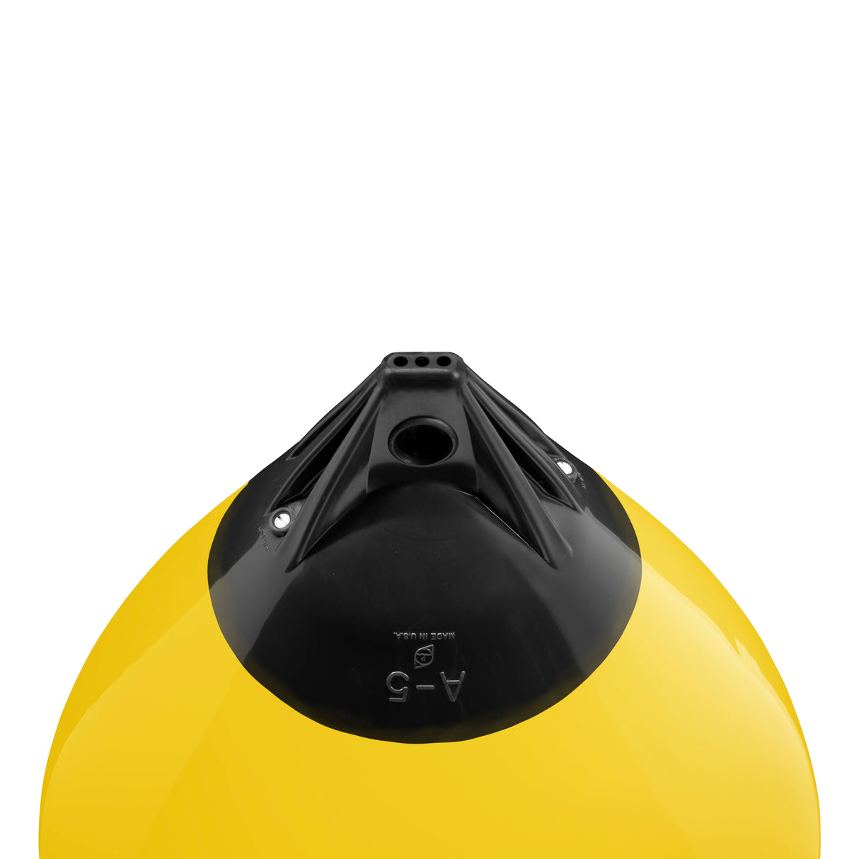 Yellow buoy with Black-Top, Polyform A-5 angled shot