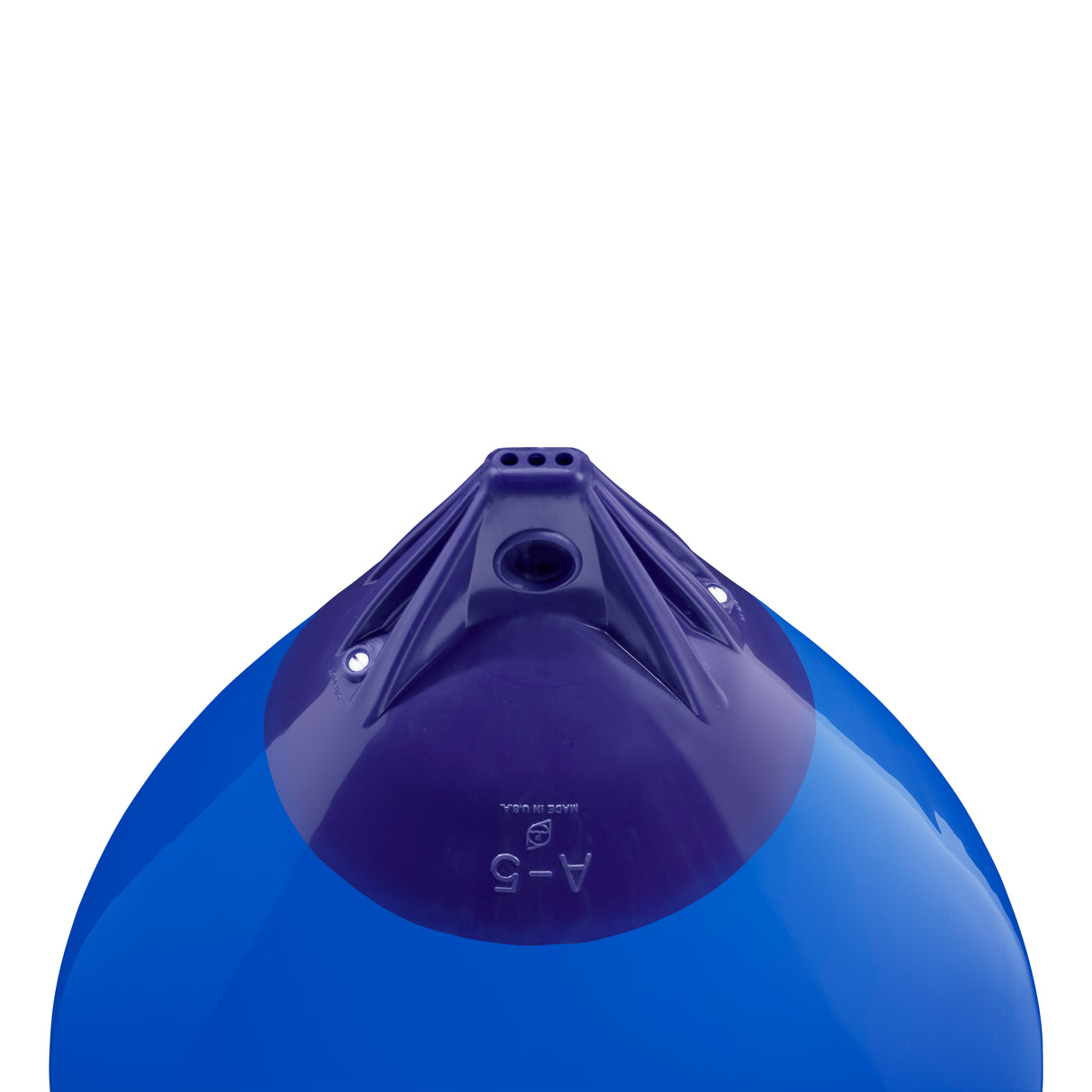 Blue inflatable buoy, Polyform A-5 angled shot