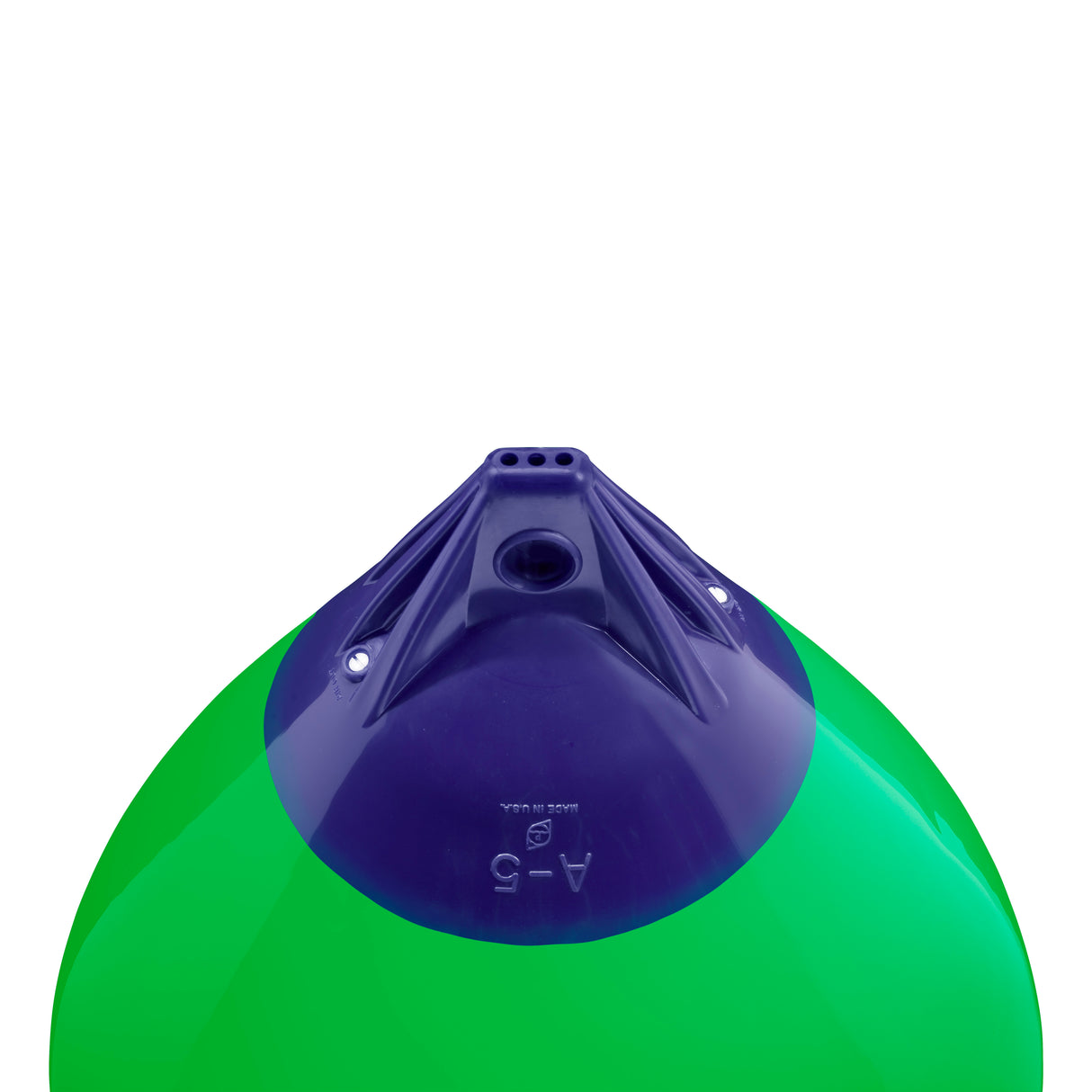 Green inflatable buoy, Polyform A-5 angled shot