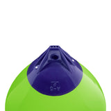 Lime inflatable buoy, Polyform A-5 angled shot
