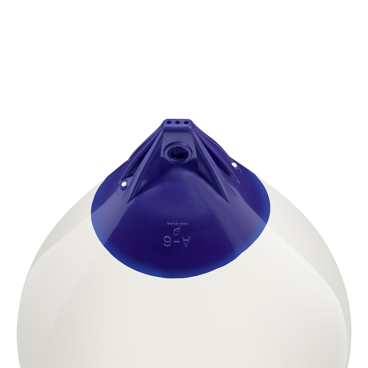 White inflatable buoy, Polyform A-6 angled shot