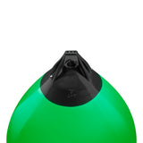 Green buoy with Black-Top, Polyform A-7 angled shot