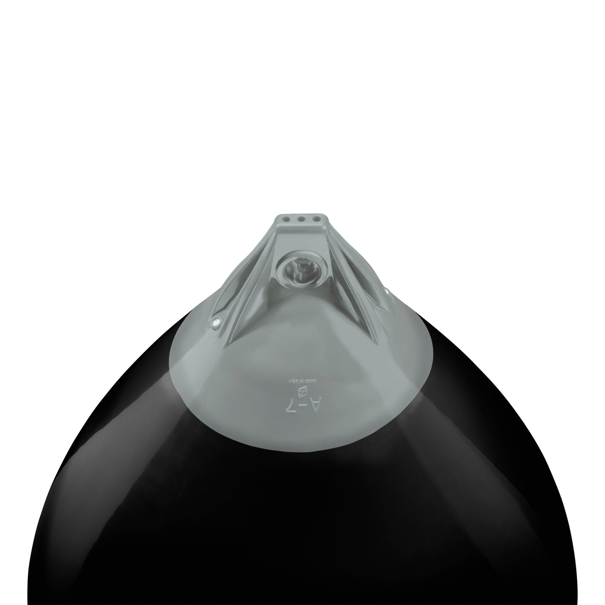 Black buoy with Grey-Top, Polyform A-7 angled shot