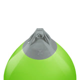 Lime buoy with Grey-Top, Polyform A-7 angled shot