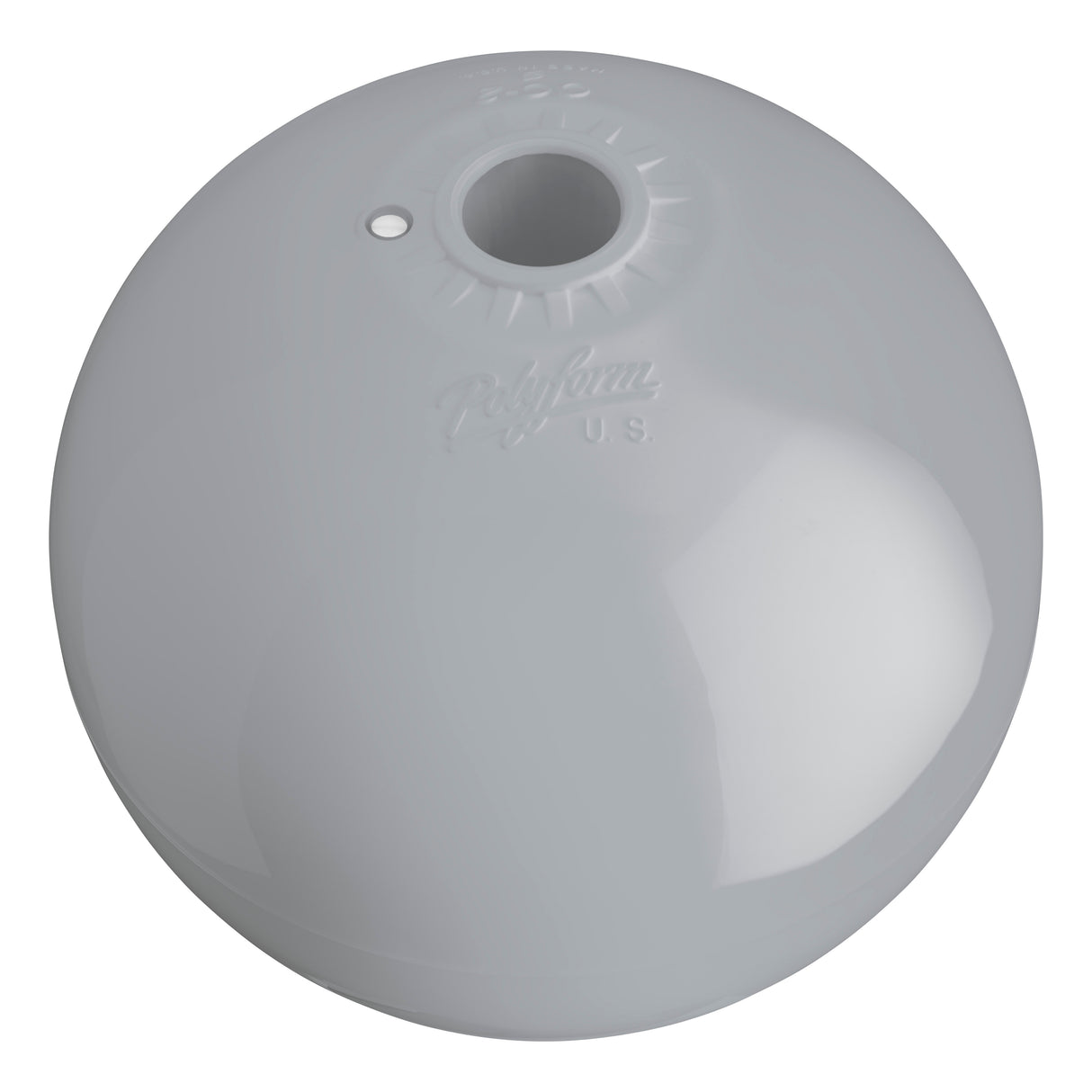 Hole through center mooring and marker buoy, Polyform CC-2 Grey angled shot
