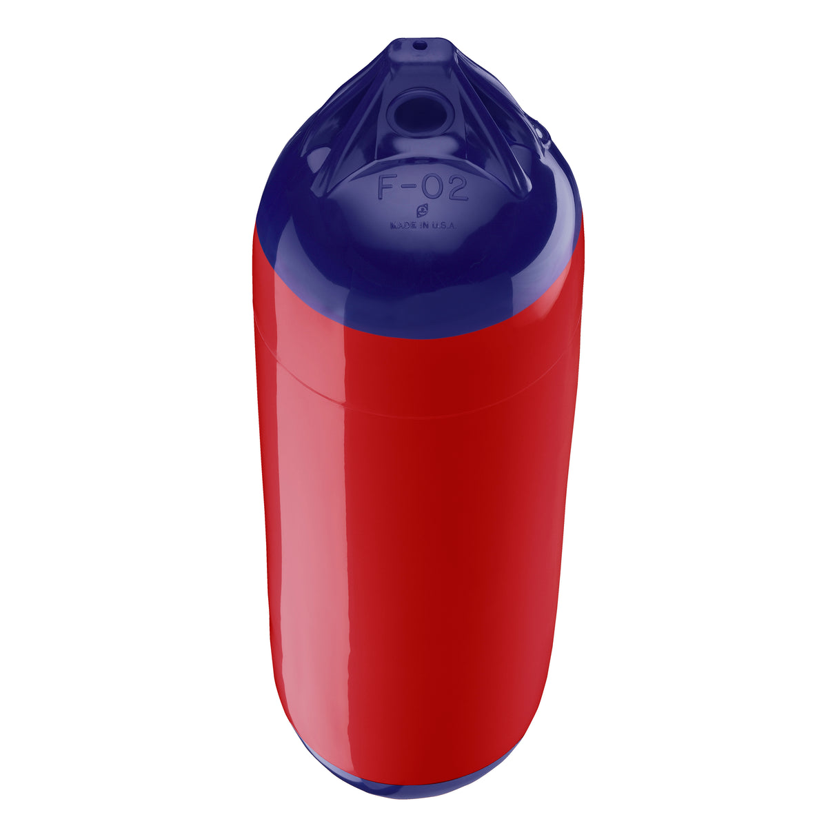 Classic Red boat fender with Navy-Top, Polyform F-02 angled shot
