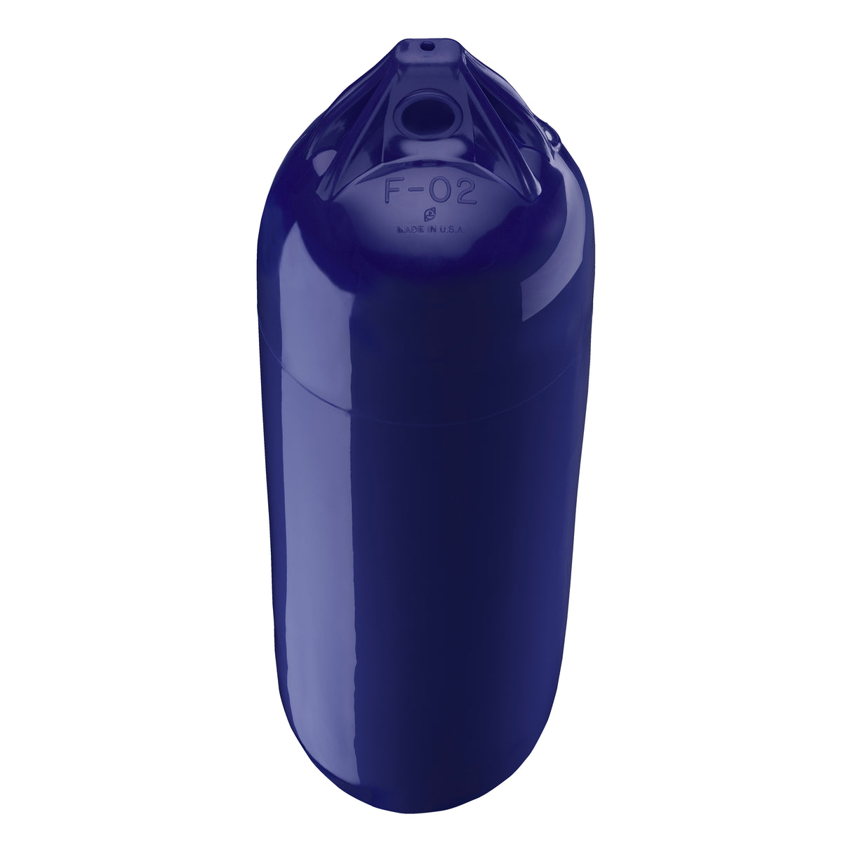 Navy Blue boat fender with Navy-Top, Polyform F-02 angled shot