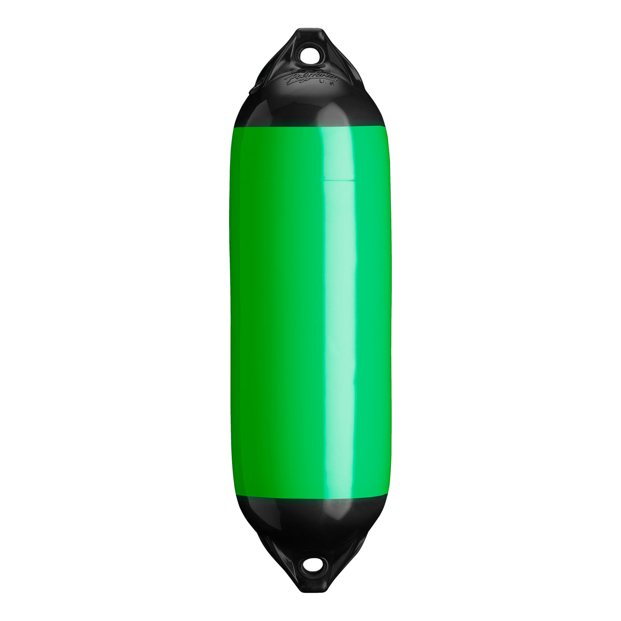 Green boat fender with Black-Top, Polyform F-02