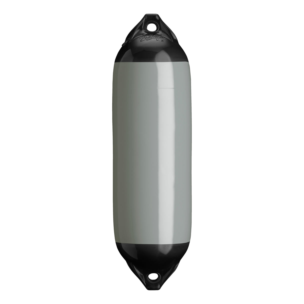 Grey boat fender with Black-Top, Polyform F-02