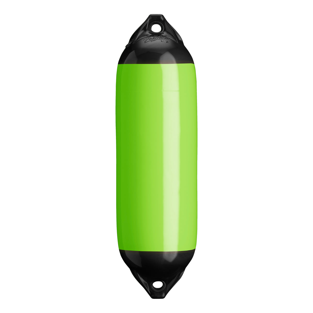 Lime boat fender with Black-Top, Polyform F-02
