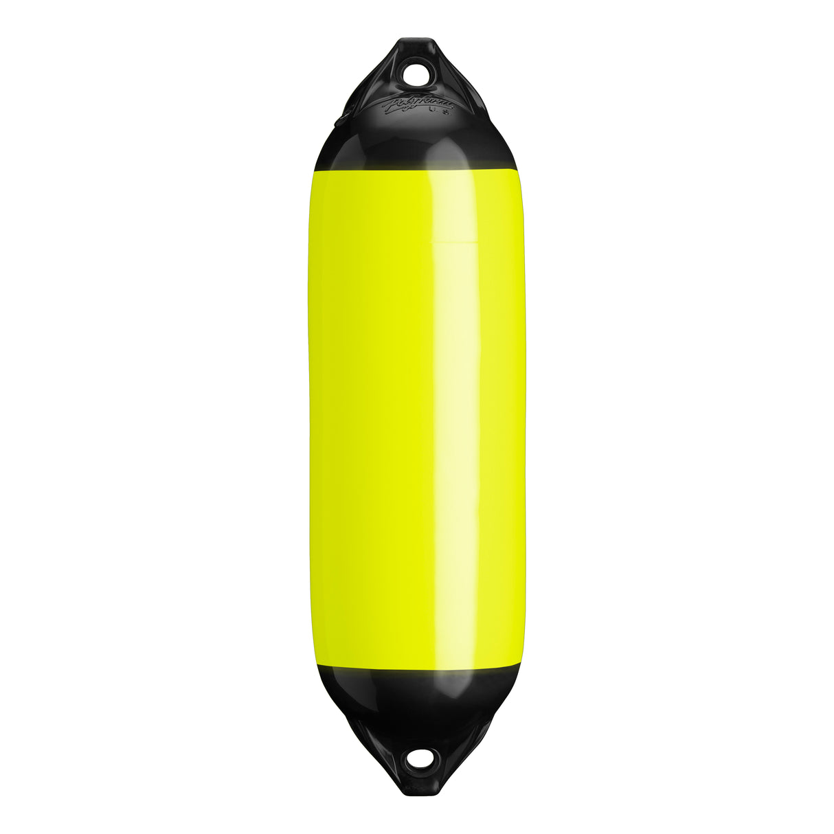 Saturn Yellow boat fender with Black-Top, Polyform F-02