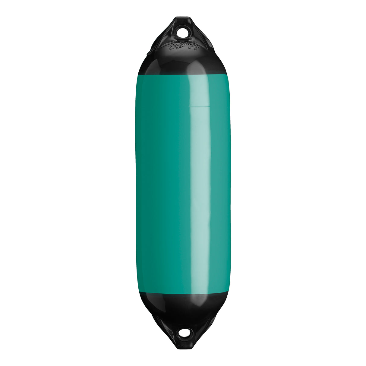 Teal boat fender with Black-Top, Polyform F-02