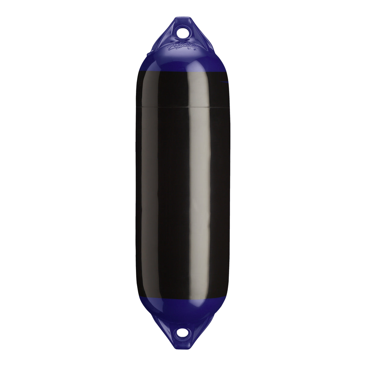 Black boat fender with Navy-Top, Polyform F-02