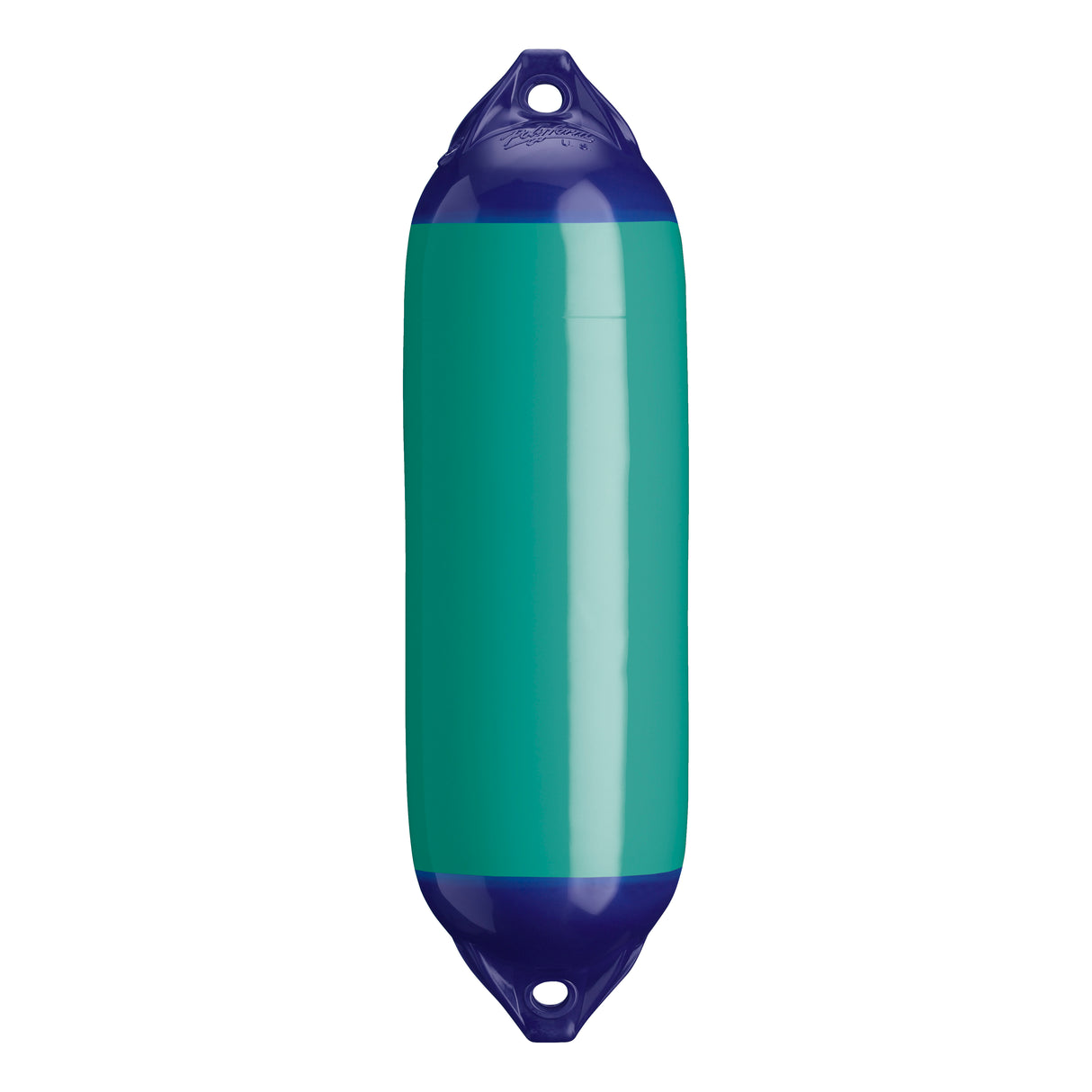 Teal boat fender with Navy-Top, Polyform F-02