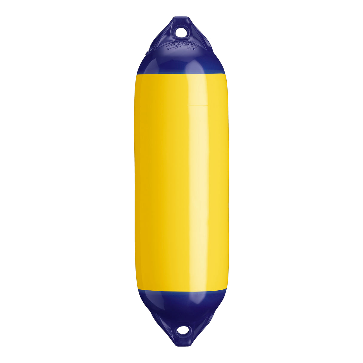 Yellow boat fender with Navy-Top, Polyform F-02