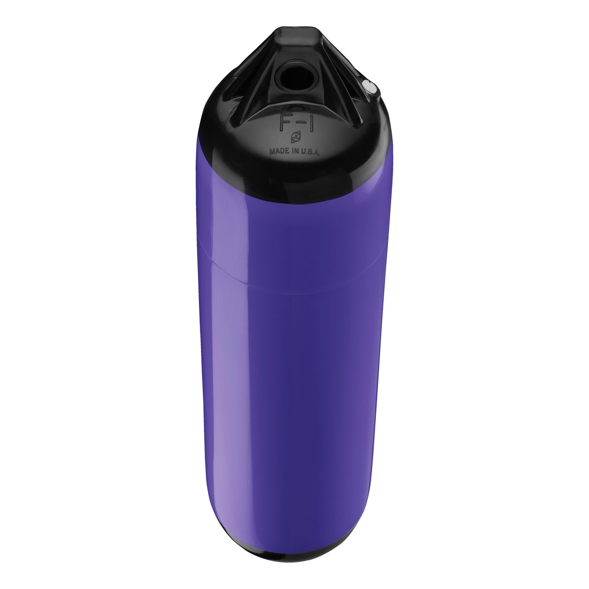 Purple boat fender with Black-Top, Polyform F-1 angled shot