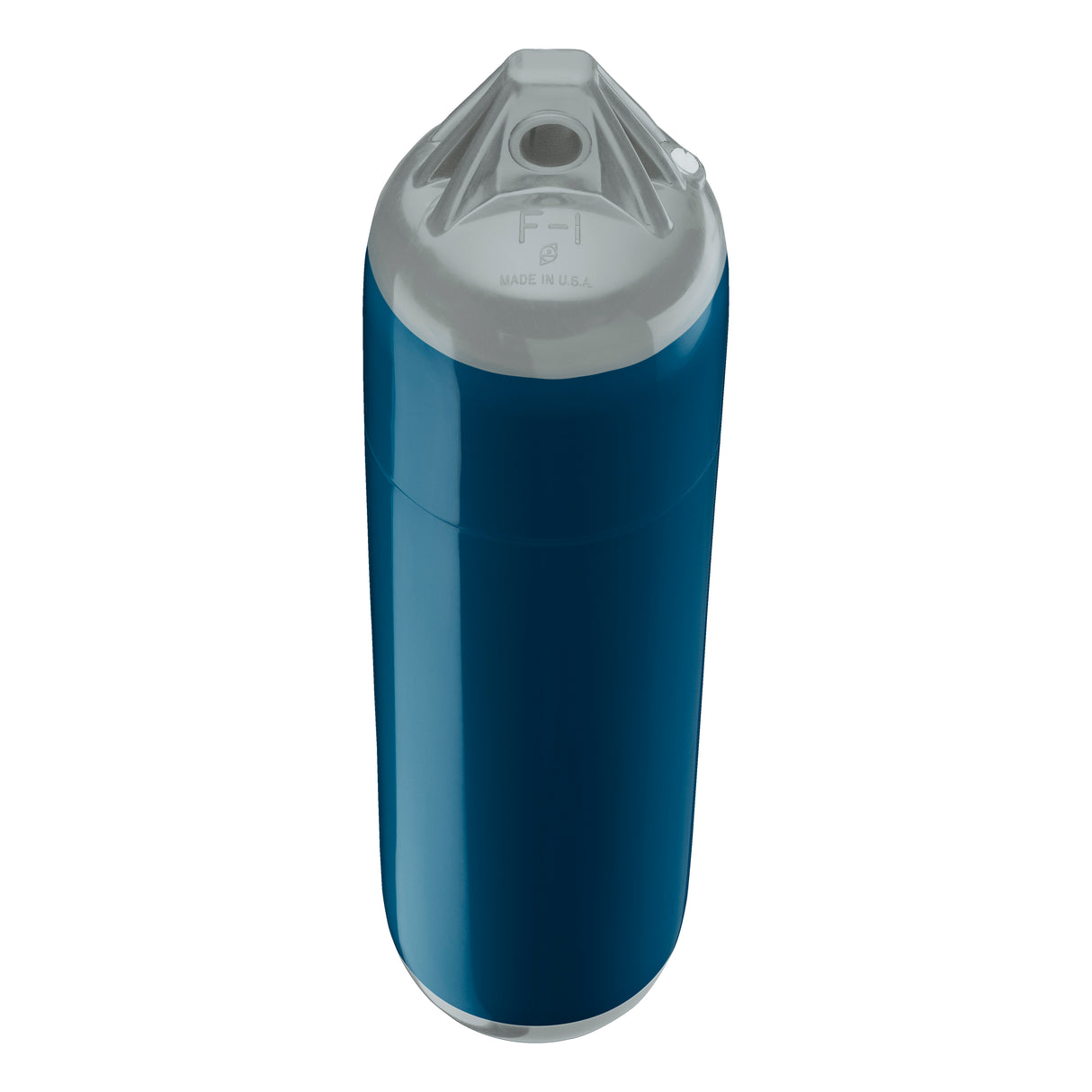 Catalina Blue boat fender with Grey-Top, Polyform F-1 angled shot