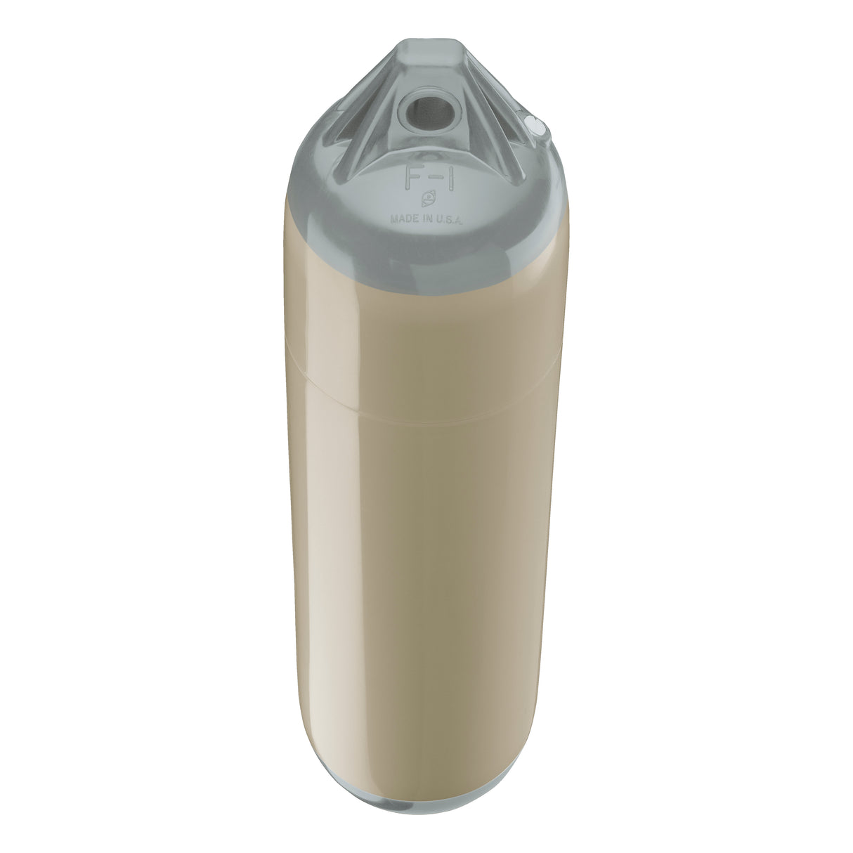 Sand boat fender with Grey-Top, Polyform F-1 angled shot