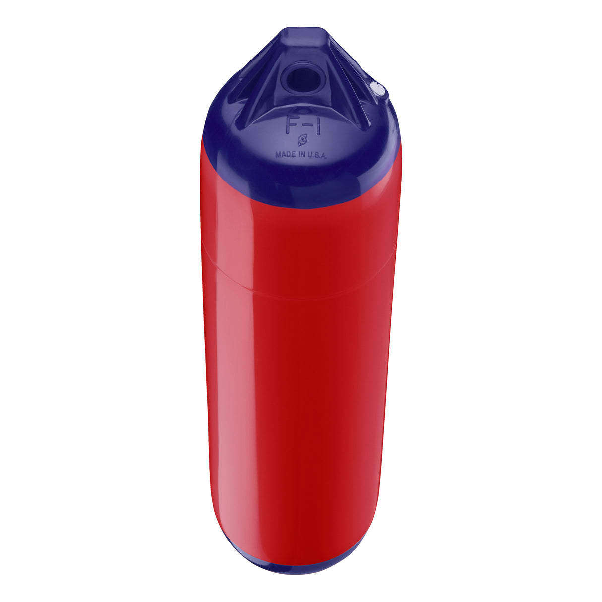 Classic Red boat fender with Navy-Top, Polyform F-1 angled shot