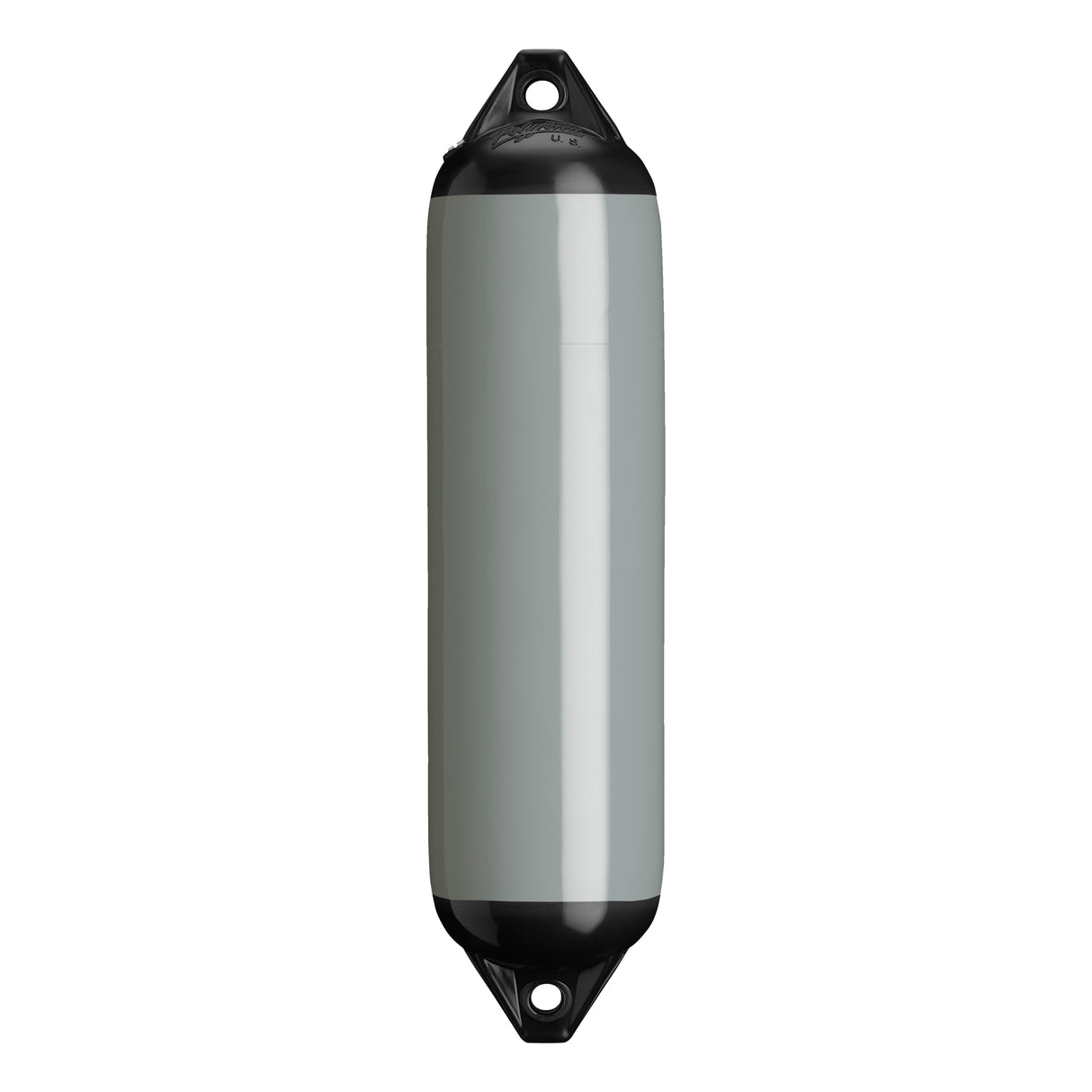Grey boat fender with Black-Top, Polyform F-1