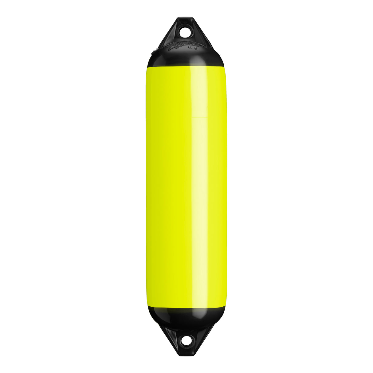 Saturn Yellow boat fender with Black-Top, Polyform F-1