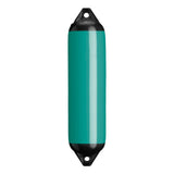 Teal boat fender with Black-Top, Polyform F-1
