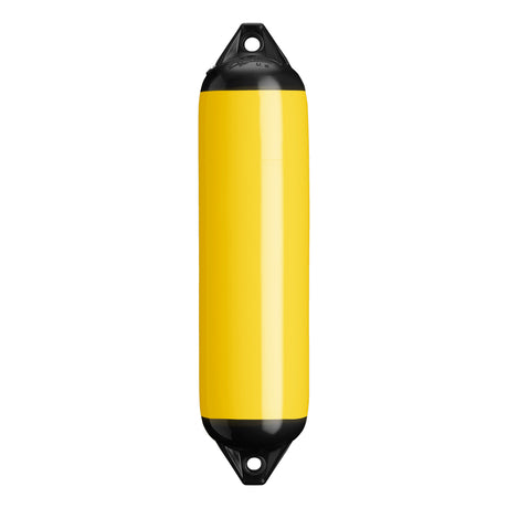 Yellow boat fender with Black-Top, Polyform F-1