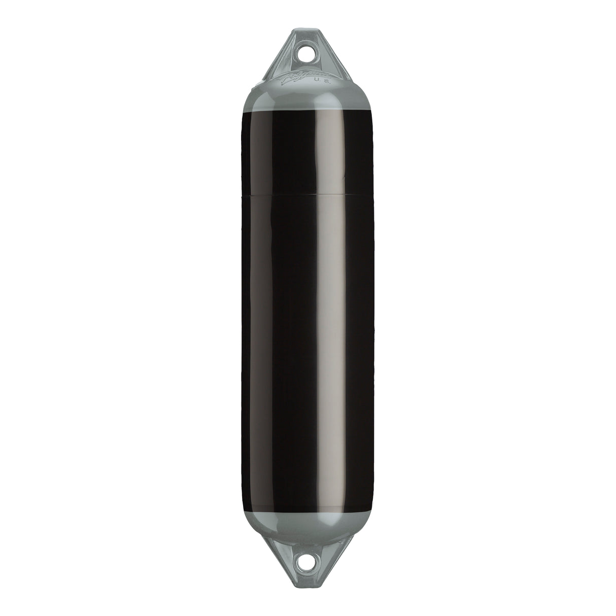 Black boat fender with Grey-Top, Polyform F-1