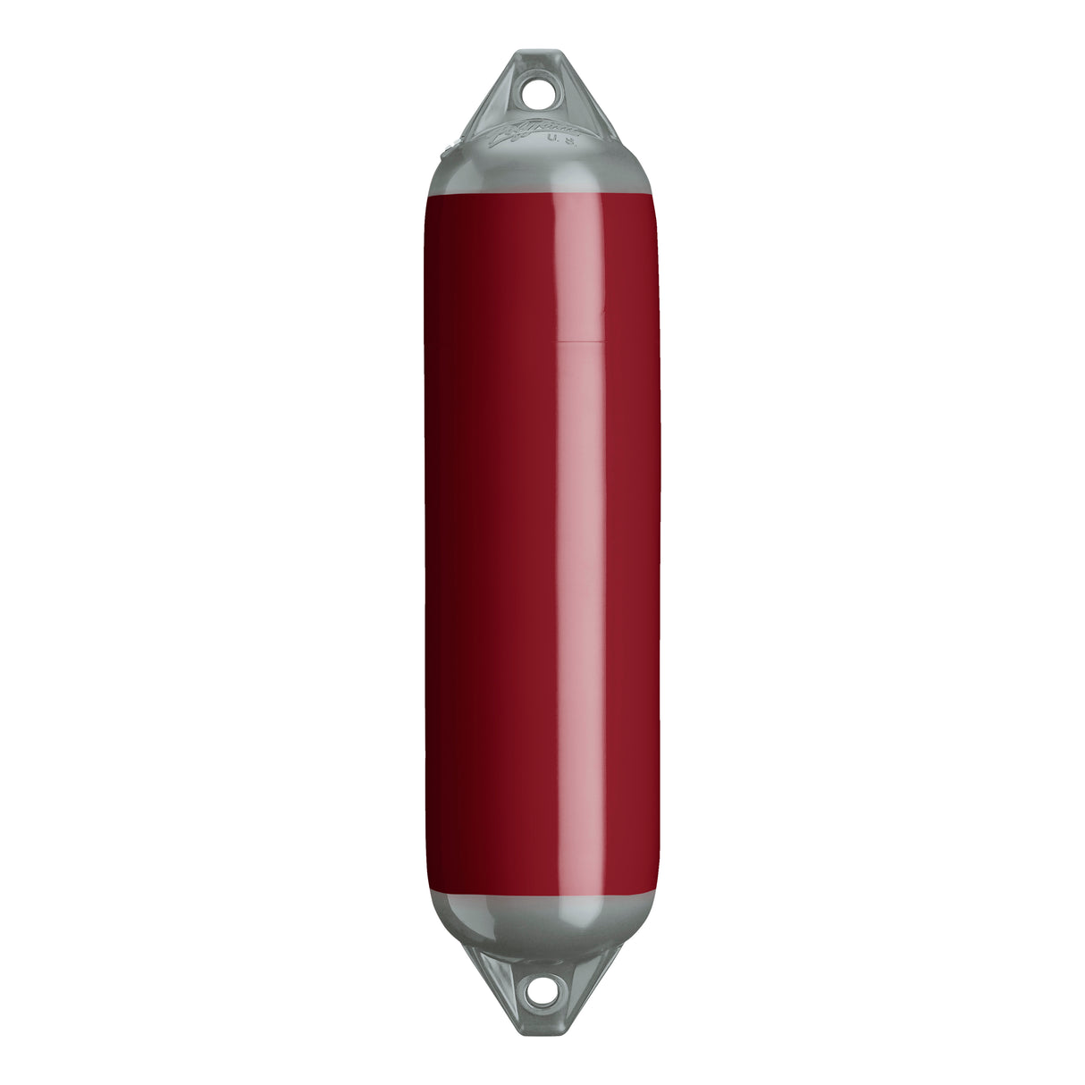 Burgundy boat fender with Grey-Top, Polyform F-1