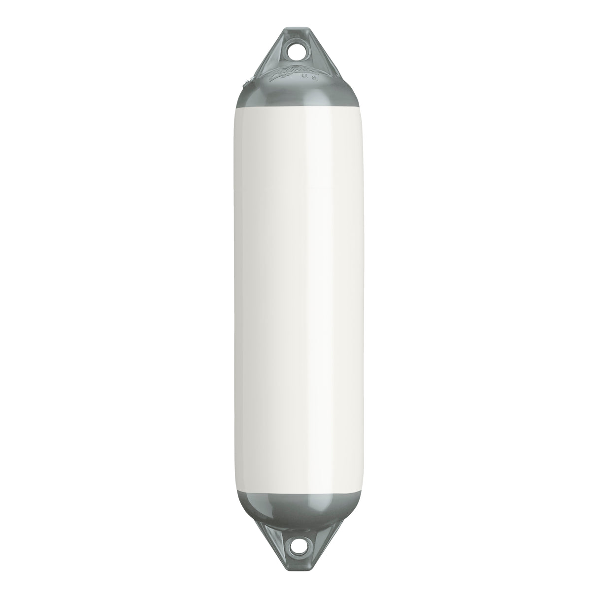 White boat fender with Grey-Top, Polyform F-1